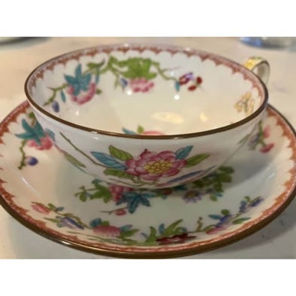 Minton Haddon Hall Tea Cup & Saucer English Bone China Grandmillennial High Tea
